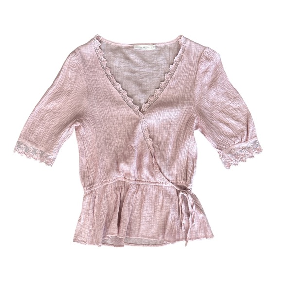 Lush Tops - Lush Wrap Tie Side Blouse
